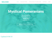 Tablet Screenshot of mysticalpomeranians.com